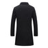 Elegant Men's Woolen Coat with Lapel Pockets - Single Breasted Long Sleeve Jacket Perfect for Autumn and Winter Casual Wear